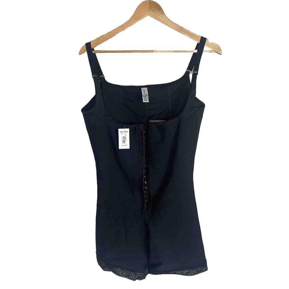 Leonisa Women's Black High‎ Underarm Firm Compression Activewear Top Size 3XL